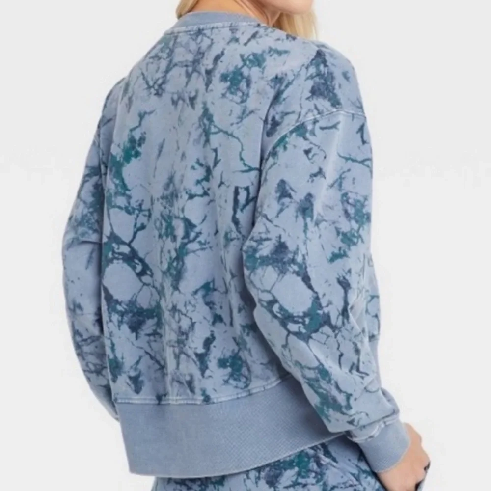 JoyLab Blue Tie Dye Crewneck Sweatshirt - Picture 3 of 8